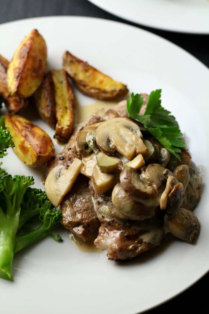 Creamy Mushroom Pork Steaks