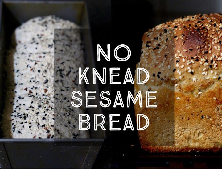 No Knead Sesame Bread