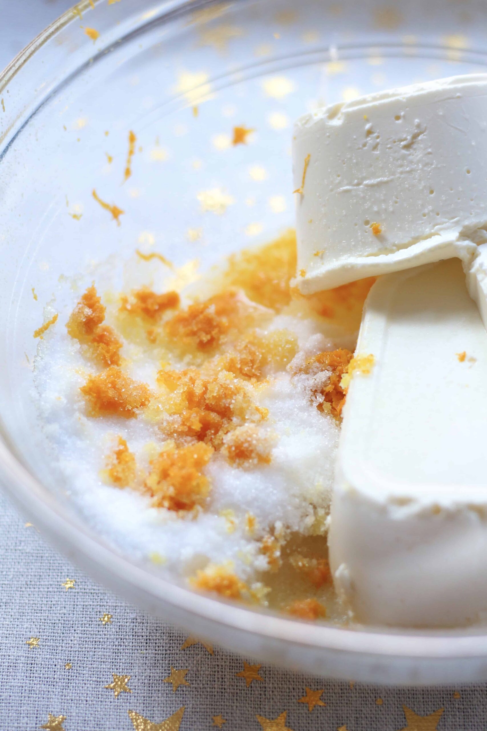 cream cheese and orange zest
