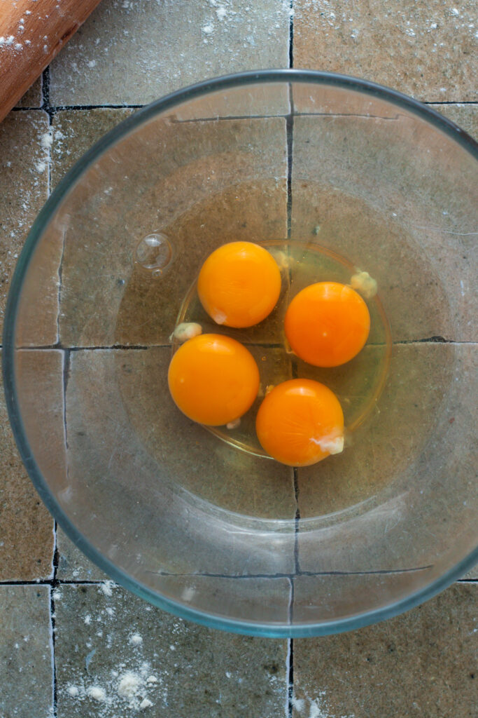 Eggs in a bowl.