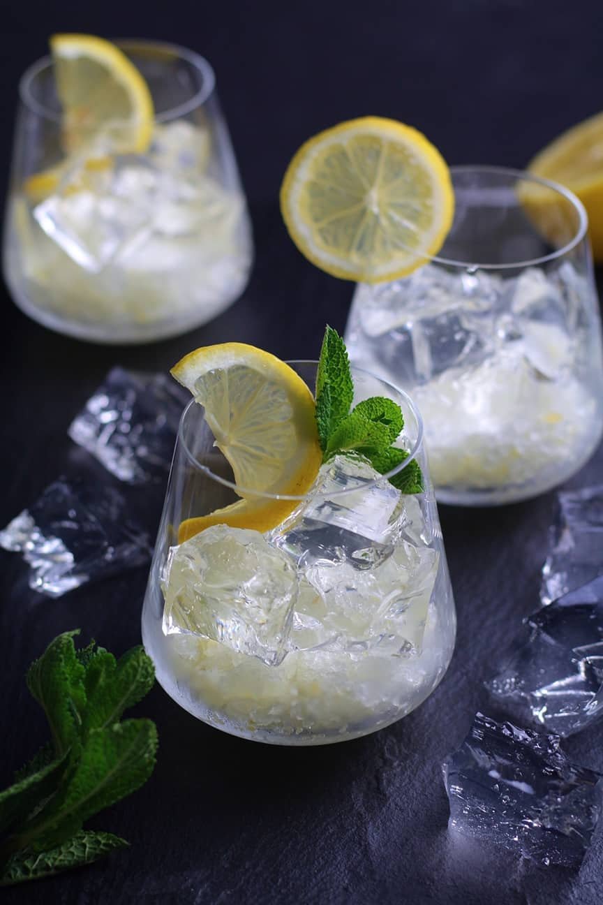 Gin and Tonic Jelly Lemon Granita
