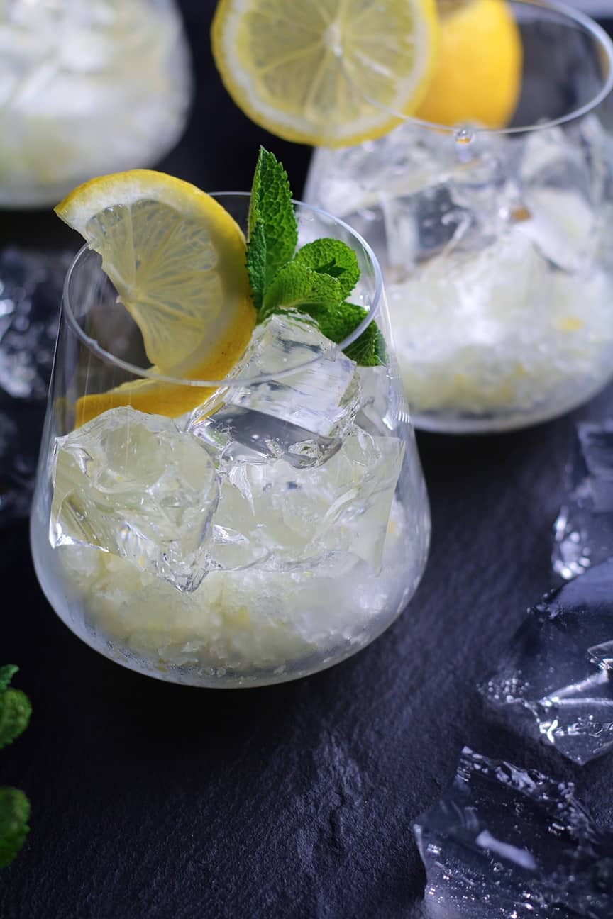 Gin and Tonic Jelly Lemon Granita Gin and Tonic Jelly Lemon Granita