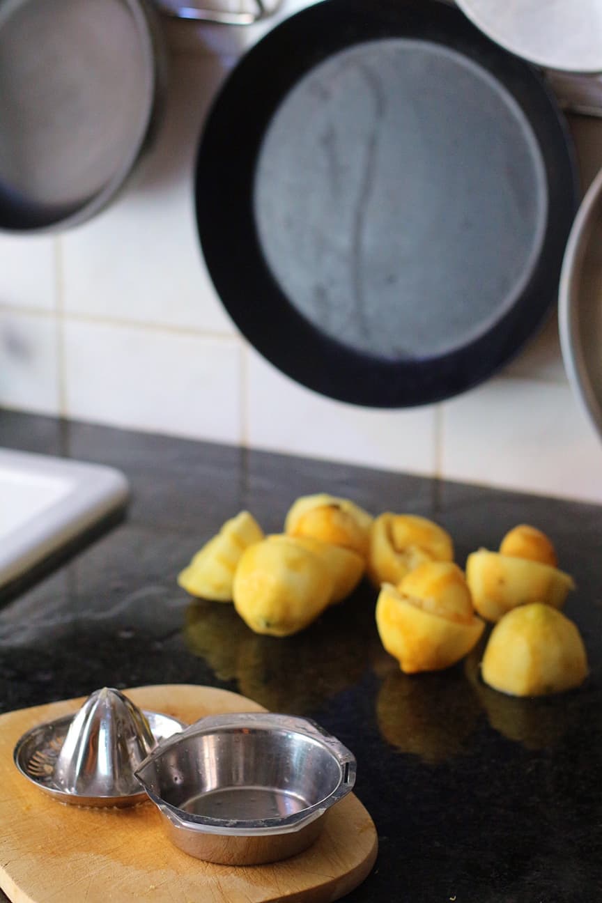 Lemons and Kitchen Bench