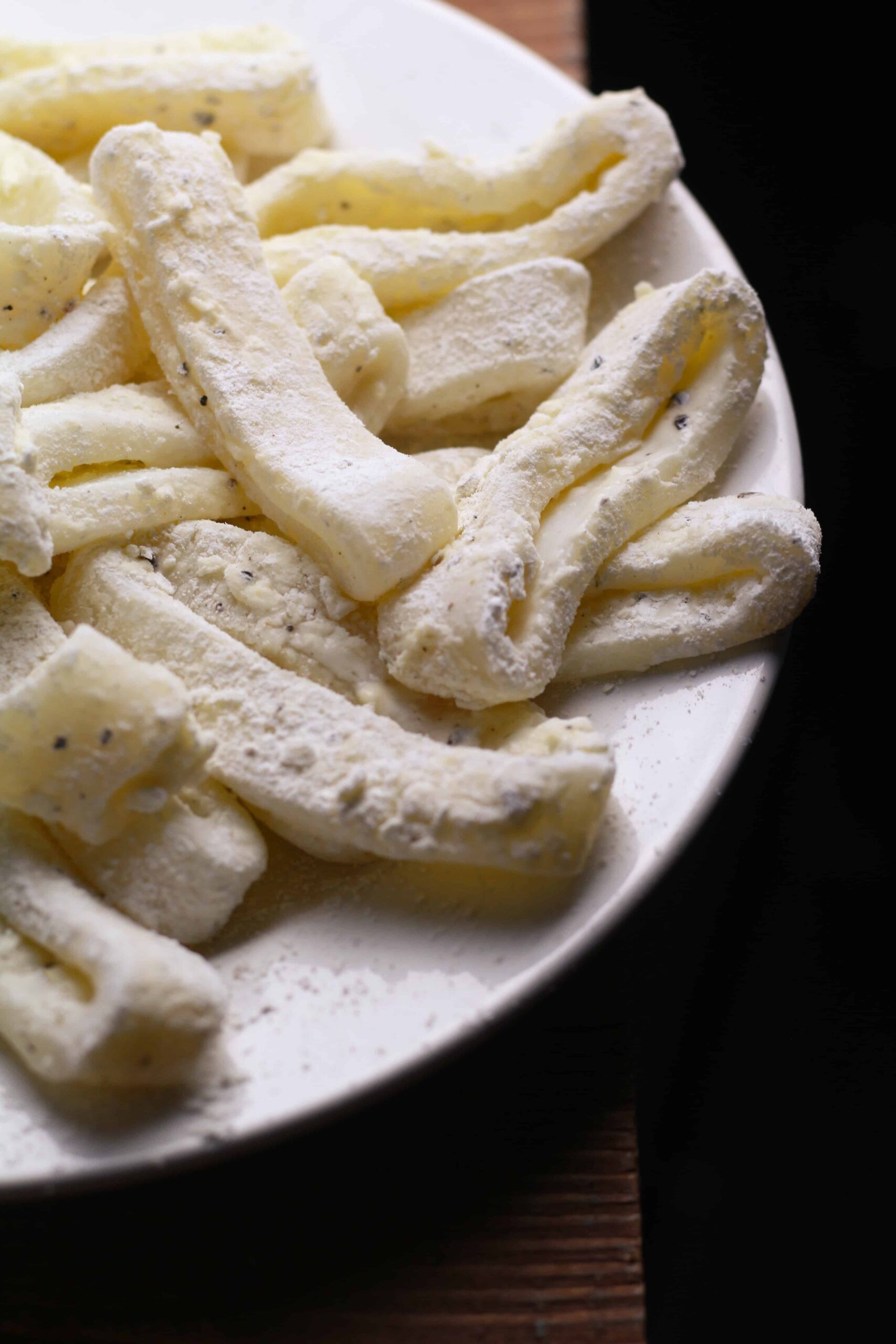Sliced and floured calamari Sliced and floured calamari