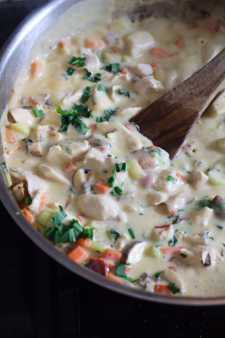 Creamy Chicken and Mushroom Pie filling