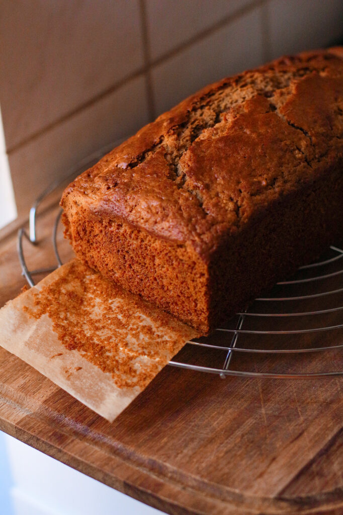 Baked Carrot cake loaf fresh out of the oven.