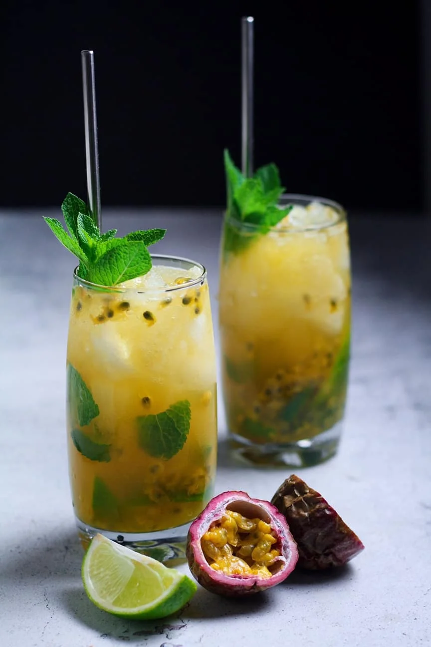 Passionfruit Lime Mojitos