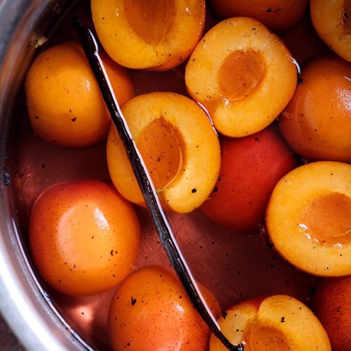 Rose Vanilla Poached Apricots