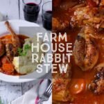 Country-style Farmhouse Rabbit Stew is a rich and warming casserole filled with classic flavours. If you like, ask your butcher to joint the rabbit for you.