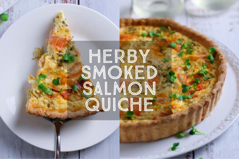 A good quiche has to be one of my desert island foods, and to my mind, there is no better filling than luxurious smoked salmon. Paired with tangy creme fraiche, spring onions and fresh herbs, this is a seriously flavoursome quiche. Perfect for lunch or a light dinner, quiche can be made well in advance and eaten room temperature or gently warmed.