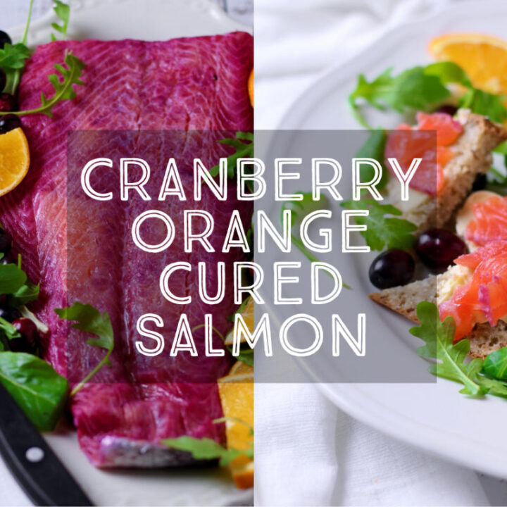 With beautifully bright colours Cranberry Orange Cured Salmon is a wonderful dish to serve as a starter at your festive table. It’s so simple to make and home and delicious with a creamy horseradish sauce.