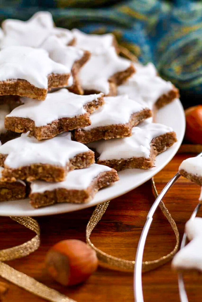 Cinnamon Star cookies on a plate.