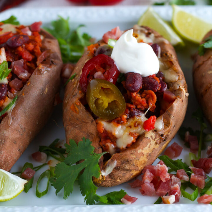 Chilli Stuffed Sweet Potato