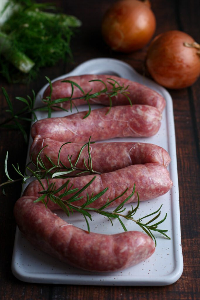 Pork Sausages with Onion and Fennel