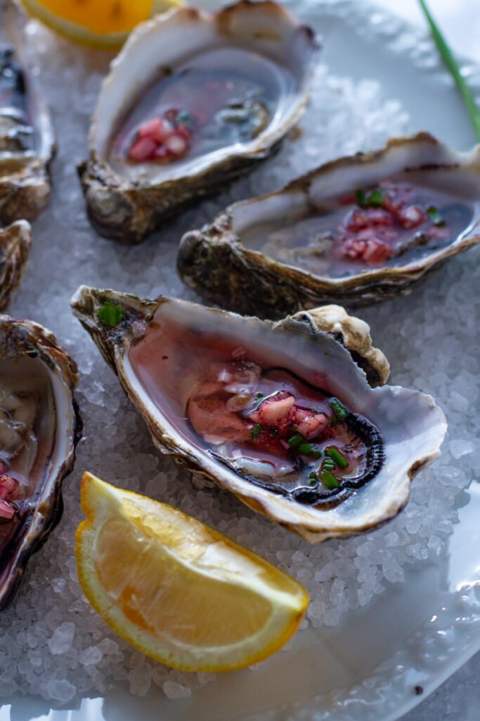 Oysters with Shallot Vinaigrette Mignonette