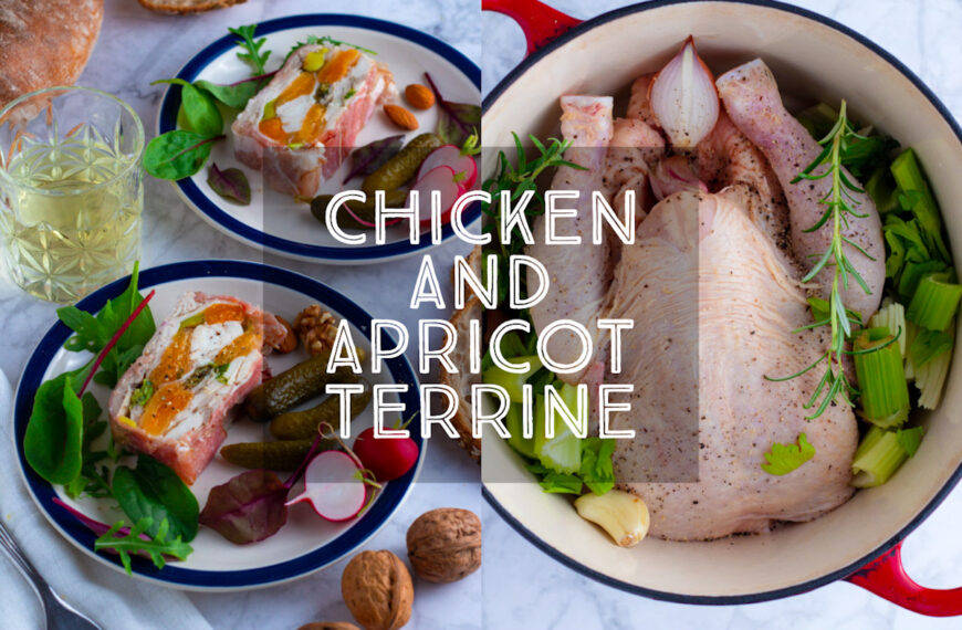 With layers of juicy poached chicken, fresh herbs, salty bacon and sweet apricots, my recipe for Chicken and Apricot Terrine is perfect for the summer months. Slice thickly and serve with crusty bread and a good chutney. Yum!