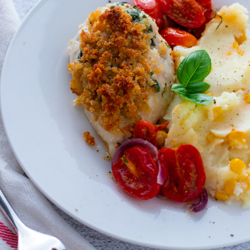 Extra juicy Garlic and Herb Crusted Chicken Breast Recipe