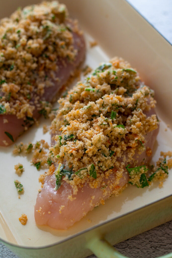 Extra juicy Garlic and Herb Crusted Chicken Breast Recipe