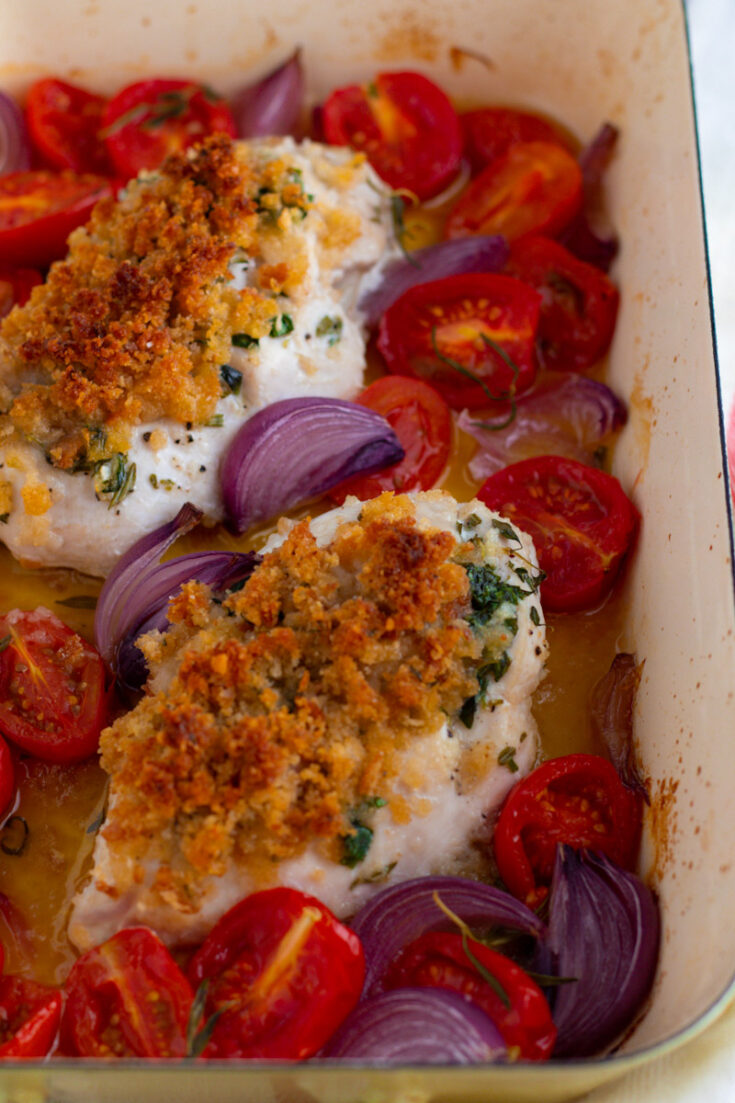 Extra juicy Garlic and Herb Crusted Chicken Breast Recipe