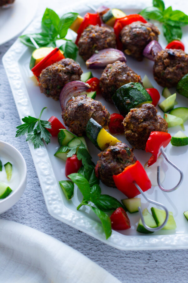 How to make Mediterranean Beef Meatball Skewers - Days of Jay