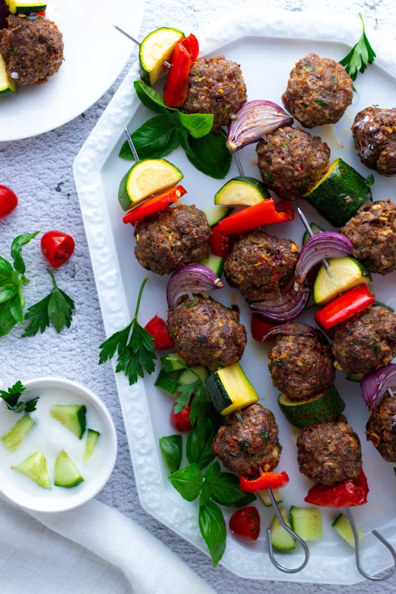 How to make Mediterranean Beef Meatball Skewers Days of Jay