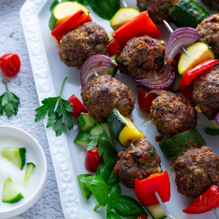 How To Make Mediterranean Beef Meatball Skewers Days Of Jay