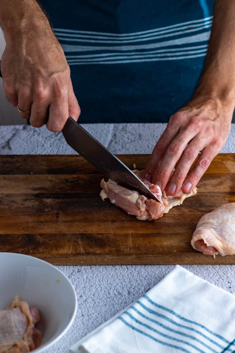 A picture of Deboning Chicken thighs