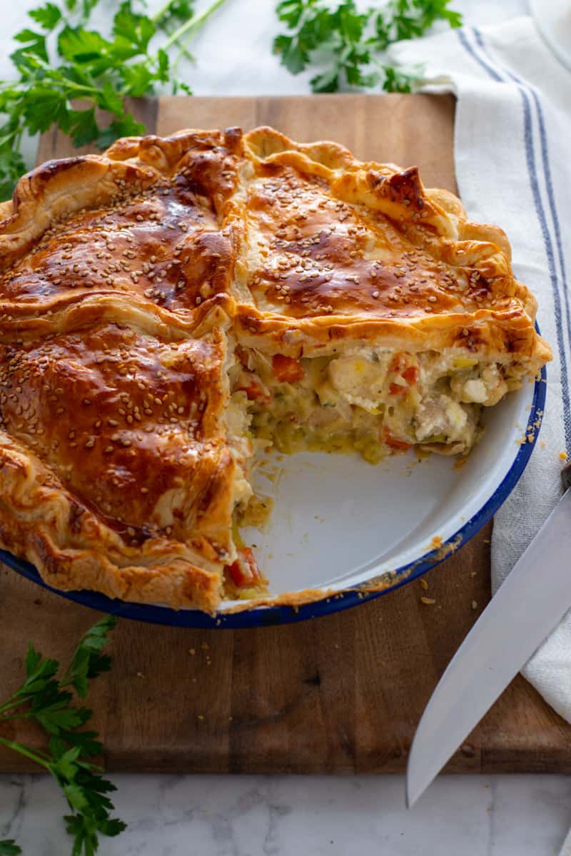 How to make a double crust Creamy Chicken Pie - Days of Jay