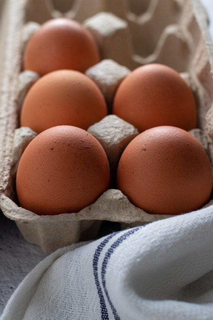 Eggs in a carton.