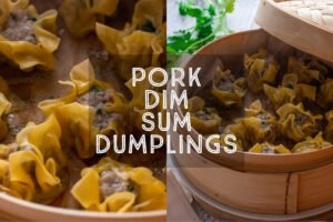 Pork Dim Sum Dumplings Title Card.