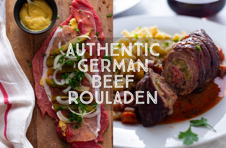 Authentic German Beef Rouladen title card.