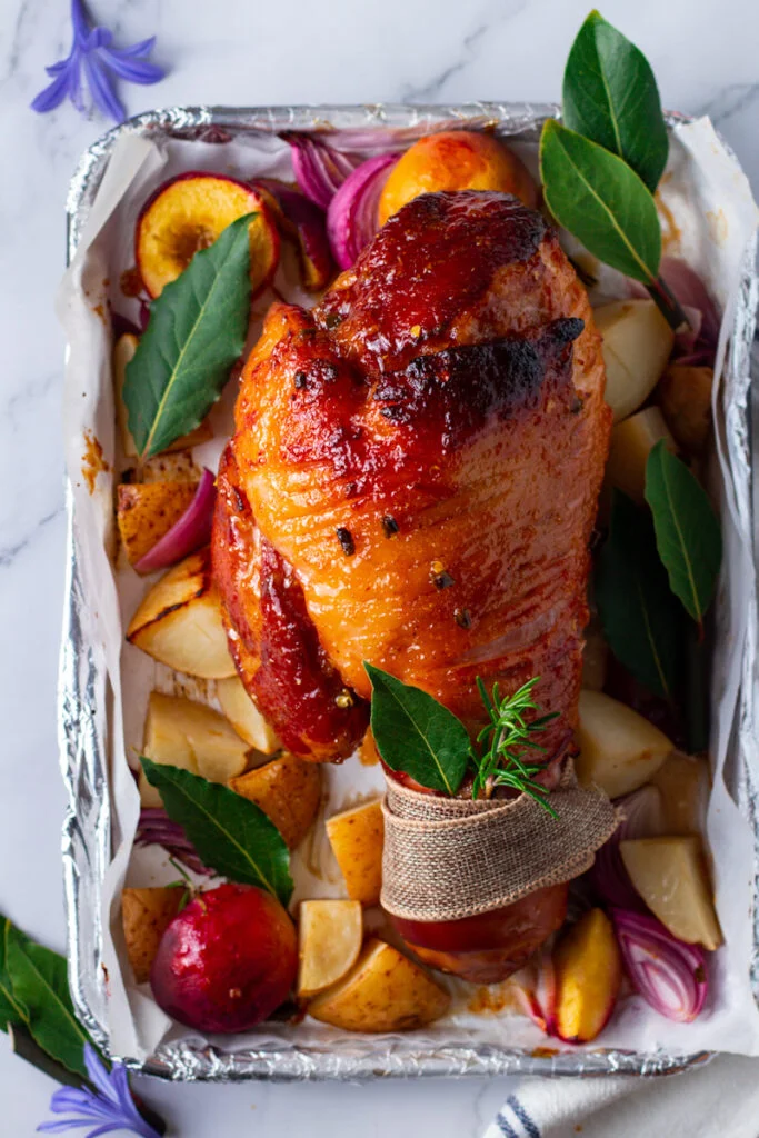 Apricot Glazed Christmas Ham title card.