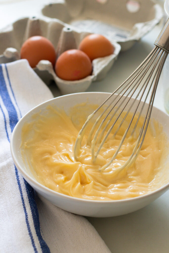 Homemade mayonnaise.