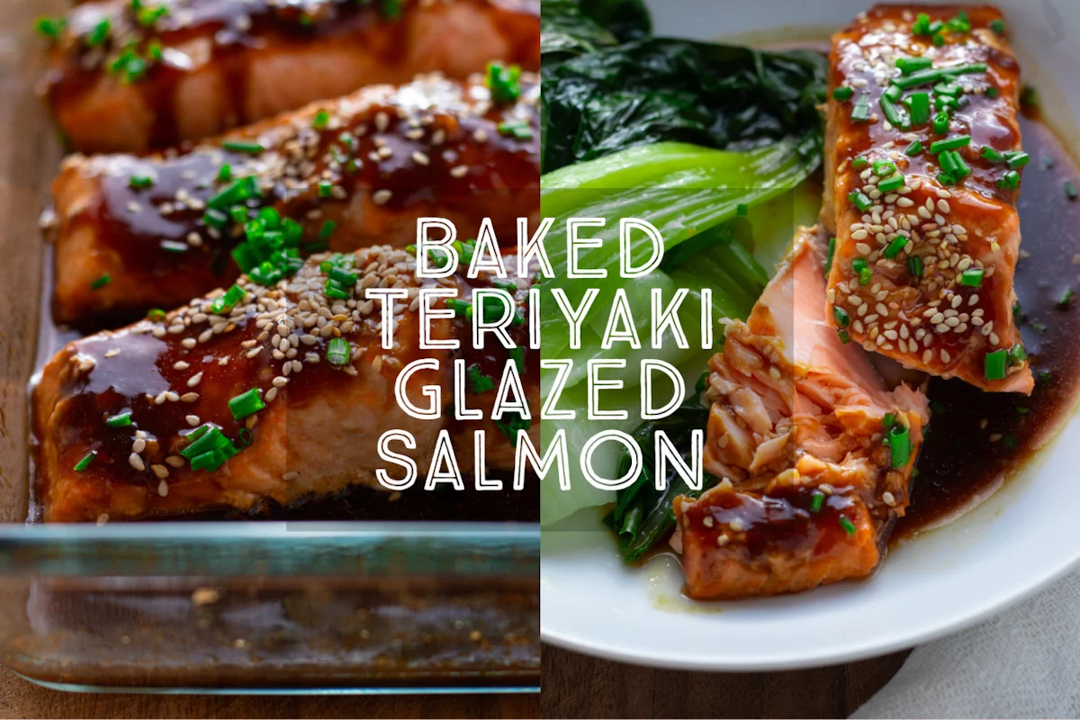 Baked Teriyaki Glazed Salmon Title Card.