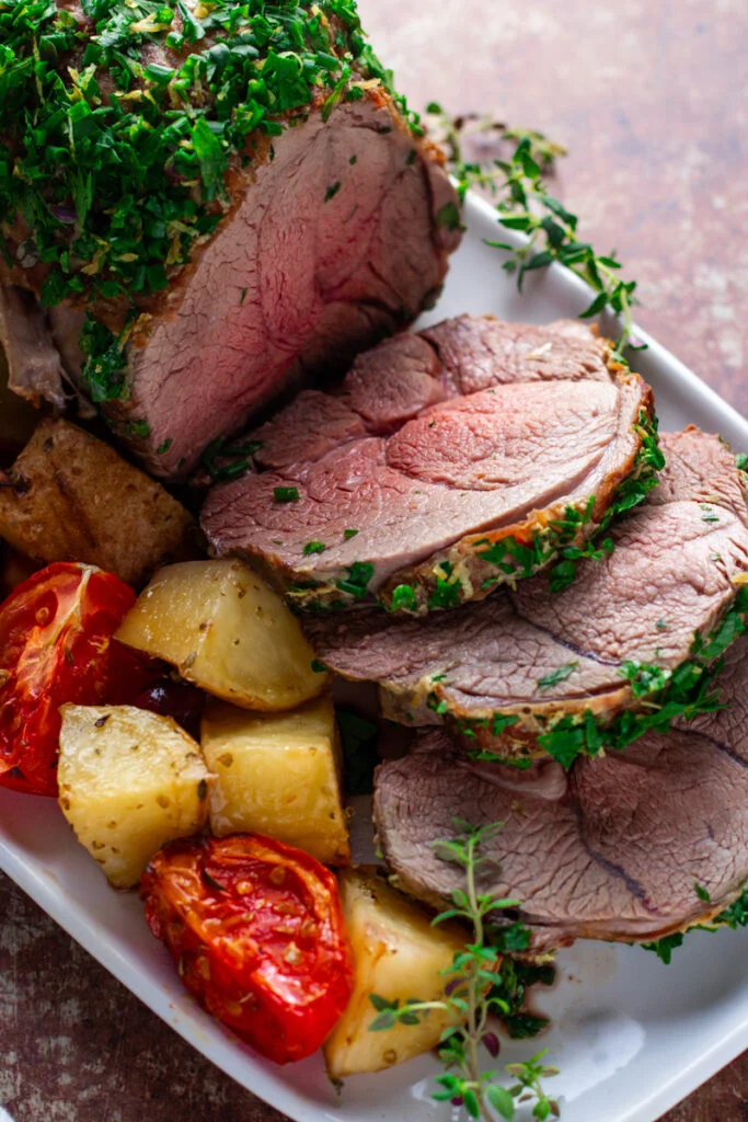 Herb Crusted Roast Lamb Title Card