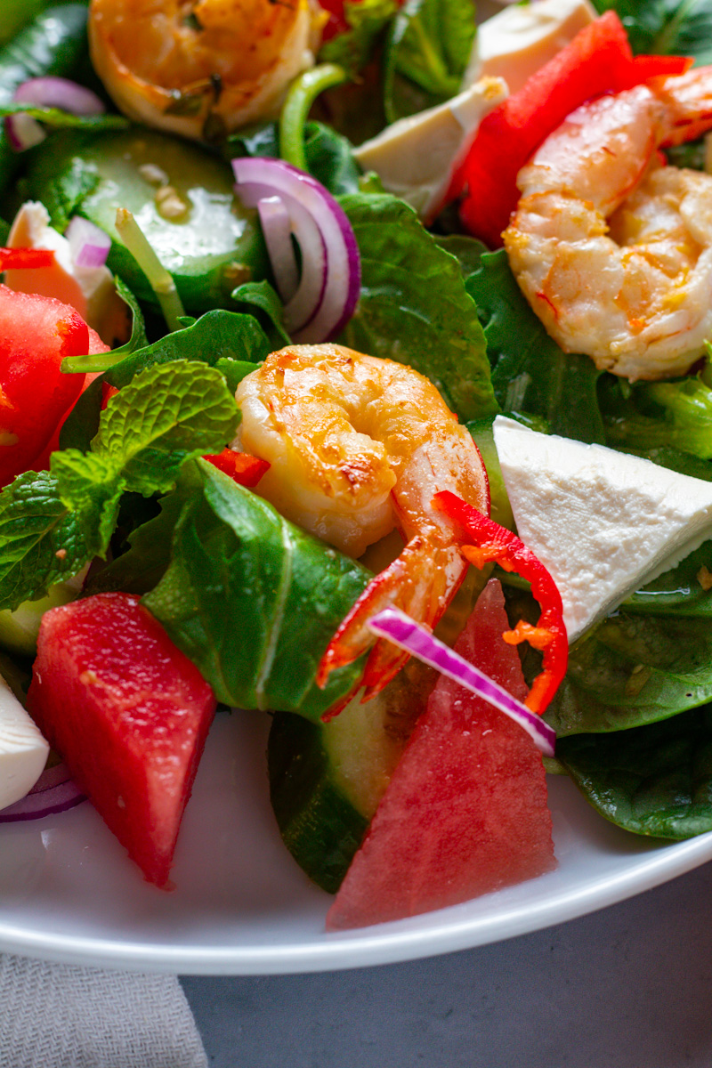 Shrimp, Watermelon and Feta Salad - Days of Jay