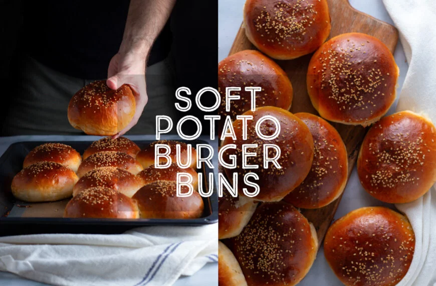 Soft potato burger buns title card.