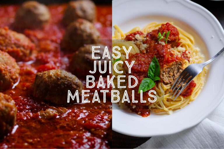 Easy Baked Meatballs Title Card.