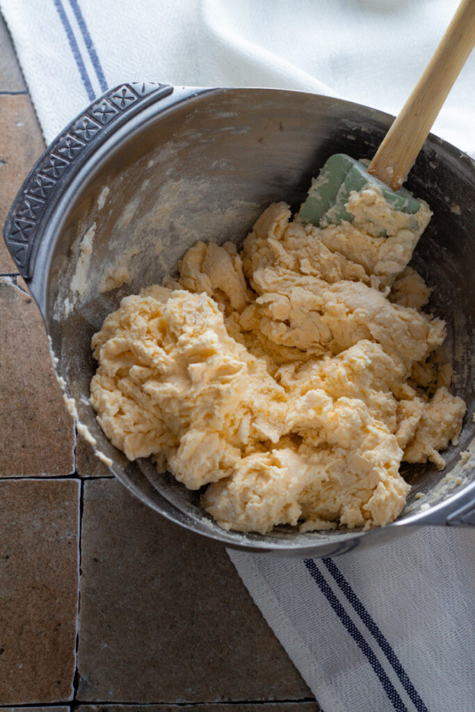 Marillenknödel quark dough.