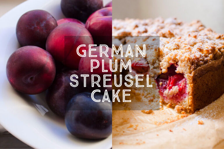 German Plum Streusel Cake title card.