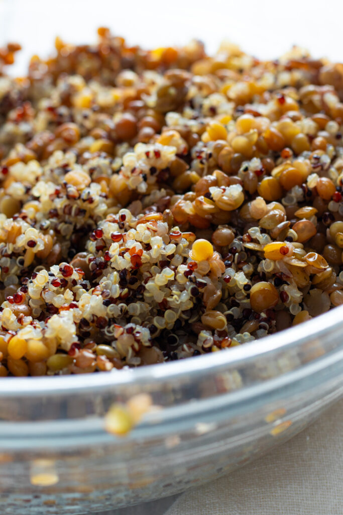 Quinoa and Lentils in a bowl.