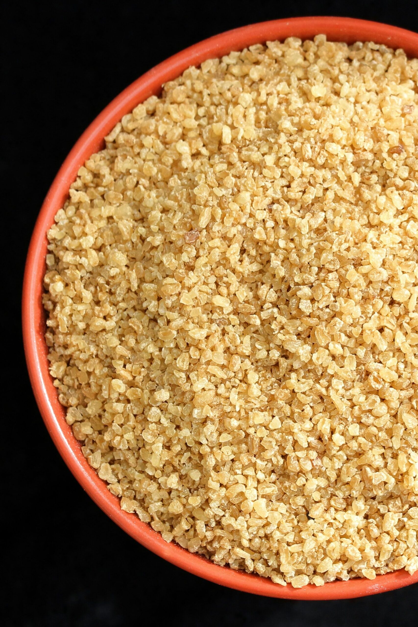 Bowl of bulgur wheat. Key ingredient for Turkish Bulgur Salad (Kısır).